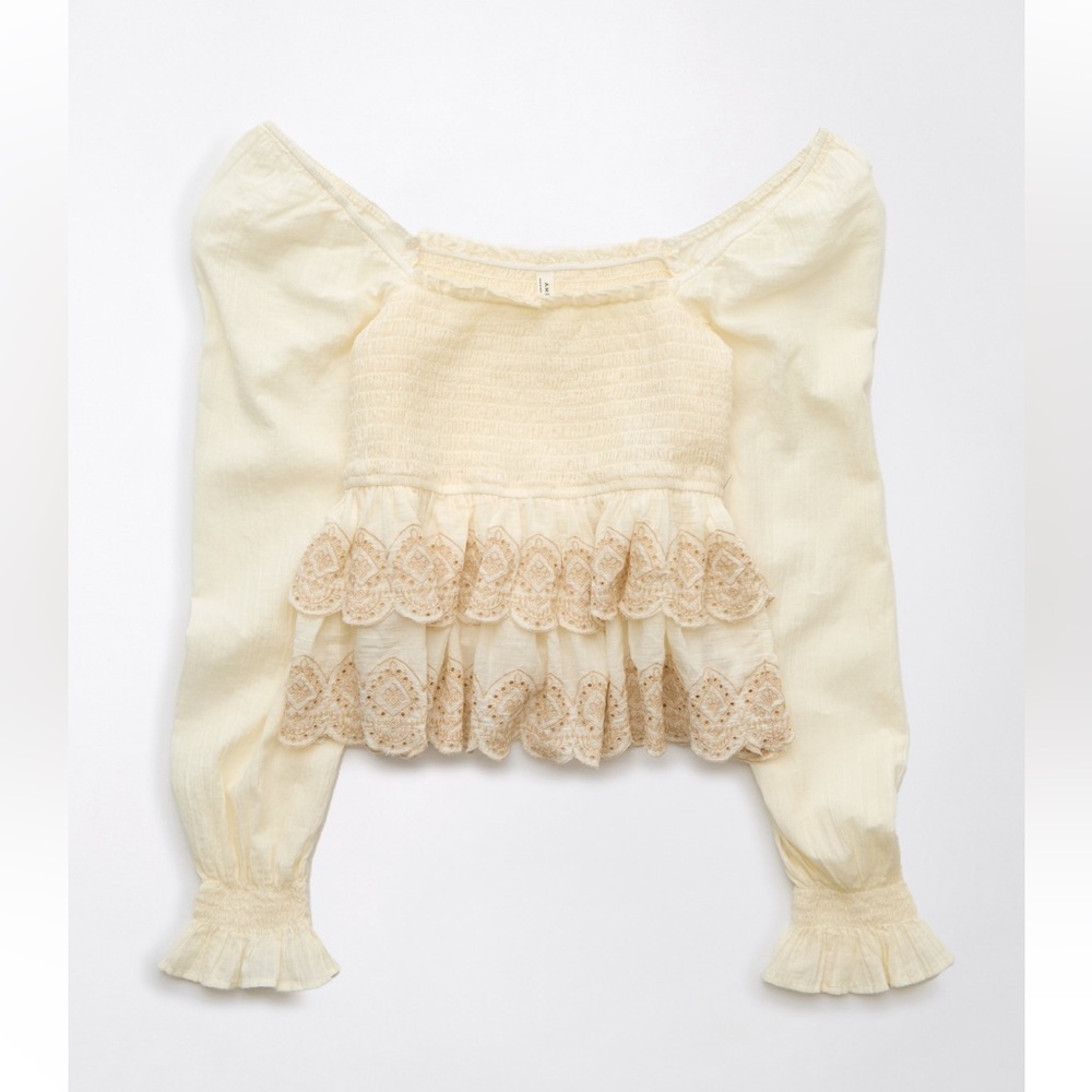 Long Sleeved Smocked Top
